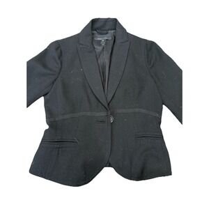 Marc Jacobs Single Button Tailored Blazer 6 Black Grosgrain Trim Professional